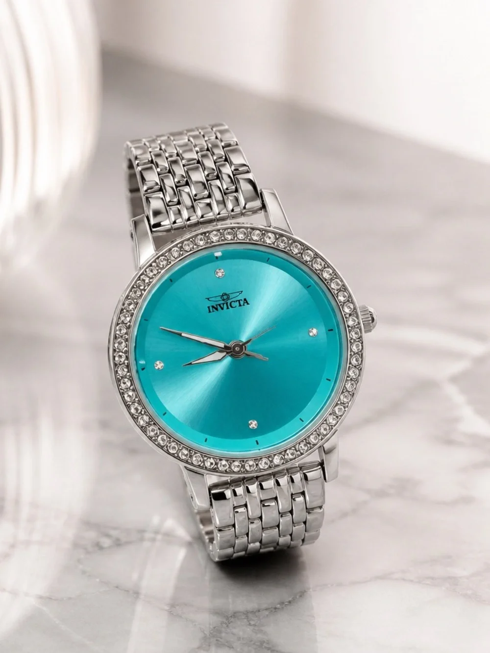Angel Quartz Crystal Tiffany Blue Dial
